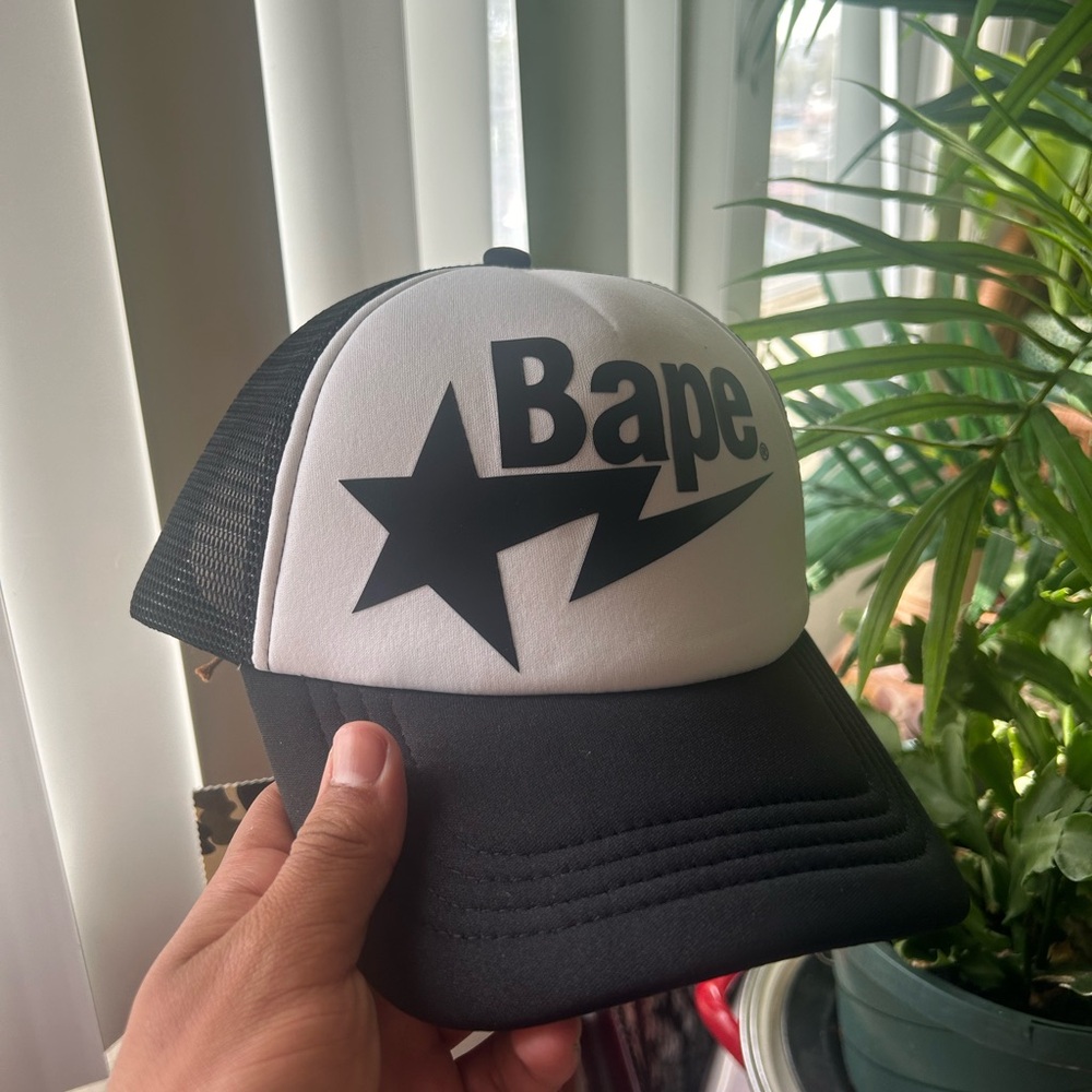 Bape Camo Trucker Hat with Black Mesh